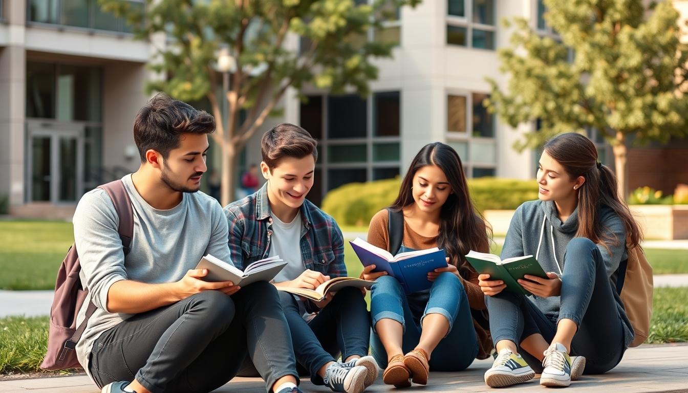 Students working in research laboratory
