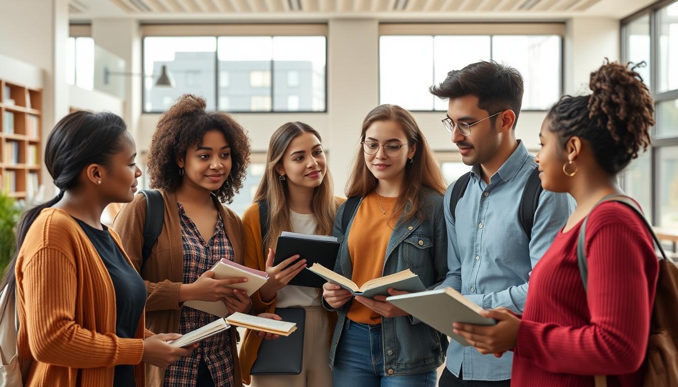 Student using a study guide to organize academic notes
